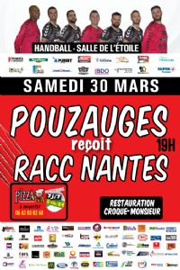 N3M Pouzauges reçoit Racc Nantes. Le samedi 30 mars 2019 à Pouzauges. Vendee.  19H00